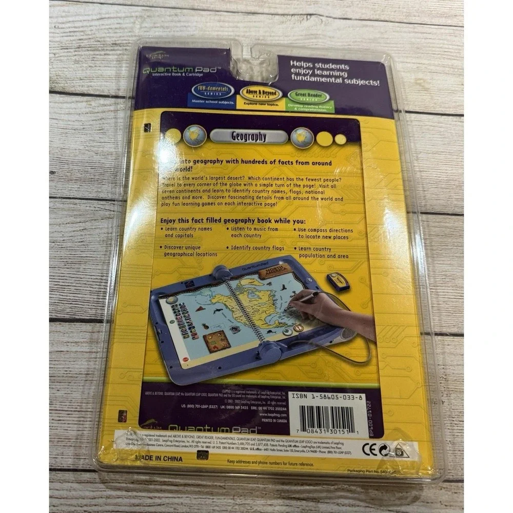 Leap Frog Quantum Pad Geography Interactive Book & Cartridge New & Sealed Tb8